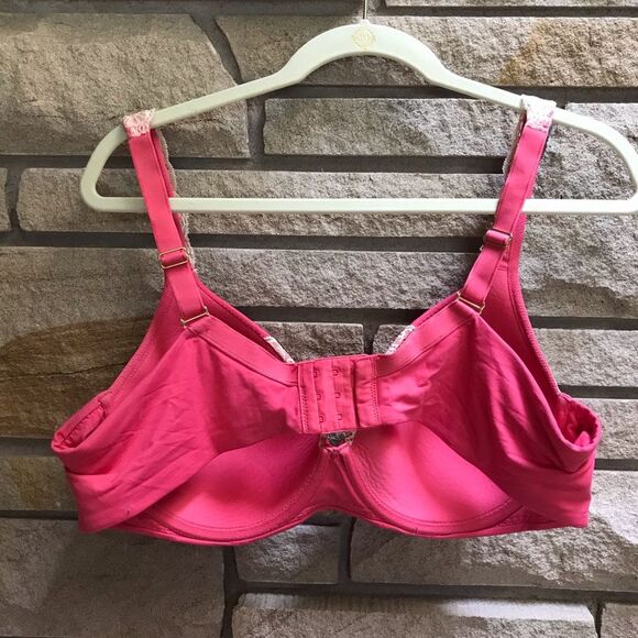 Soma Embraceable Full Coverage Lace Trim Bra Underwire Hot Pink 42D - Picture 2 of 8